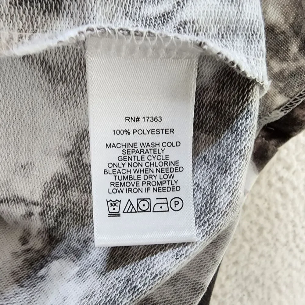 ANNE KLEIN Tie Dye Pajama Top Women's XL Grey Round Neck Long Sleeve Pullover - Picture 6 of 15